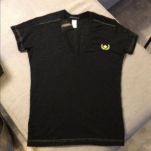 Andrew Christian Black Cheetah Mesh Tee Tshirt Top